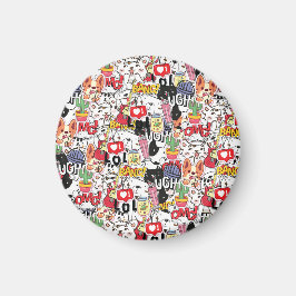 kawaii funny pet design - cute animal lover  magnet