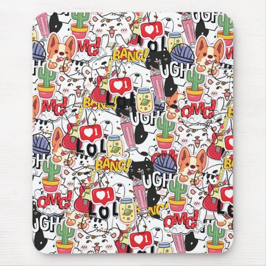 kawaii funny pet design - cute animal lover  mousepad (Vorne)