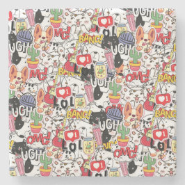 kawaii funny pet design - cute animal lover  steinuntersetzer