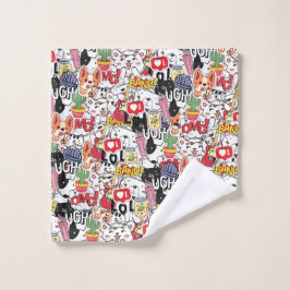 kawaii funny pet design - cute animal lover  waschlappen