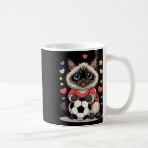 Kawaii Fußball Katze nur Mädchen das Birman liebt Kaffeetasse