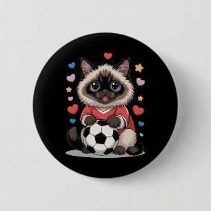 Kawaii Fußball Katze Nur Mädchen Das Birman Winni  Button