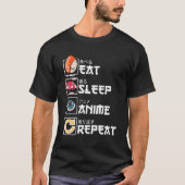 Kawaii Ga Sushi isst Sleep Anime Repeat Anime T-Shirt (Vorderseite)
