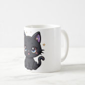 Kawaii Galaxy Black Cat Tasse Niedlich Celestial K (VorderseiteRechts)