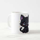 Kawaii Galaxy Black Cat Tasse Niedlich Celestial K (Vorderseite Links)