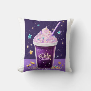 Kawaii Galaxy Boba Tee – Lila Sparkle Schlagsahne Kissen