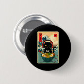 Kawaii Gamer Cat Ramen Retro Japanese Funny Cat Ga Button (Vorne & Hinten)