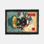 Kawaii Gamer Cat Ramen Retro Japanese Funny Cat Ga Fleecedecke (Vorderseite (Horizontal))
