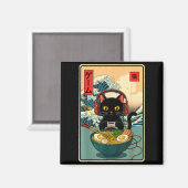 Kawaii Gamer Cat Ramen Retro Japanese Funny Cat Ga Magnet (Vorderseite/Rückseite)
