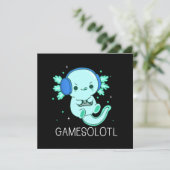 Kawaii Gamesolotl Axolotl Gamer Einladung (Stehend Vorderseite)