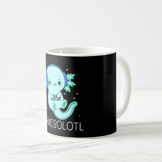 Kawaii Gamesolotl Axolotl Gamer Kaffeetasse (VorderseiteRechts)