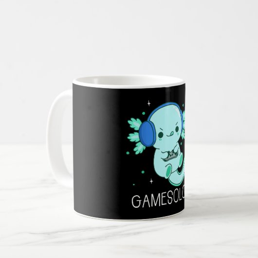 Kawaii Gamesolotl Axolotl Gamer Kaffeetasse (Vorderseite Links)