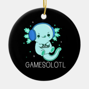 Kawaii Gamesolotl Axolotl Gamer Keramik Ornament