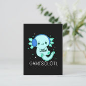 Kawaii Gamesolotl Axolotl Gamer Postkarte (Stehend Vorderseite)