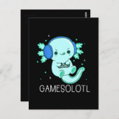 Kawaii Gamesolotl Axolotl Gamer Postkarte (Vorne/Hinten)