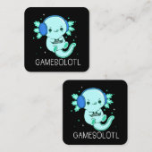 Kawaii Gamesolotl Axolotl Gamer Quadratische Visitenkarte (Vorne/Hinten)