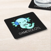 Kawaii Gamesolotl Axolotl Gamer Rechteckiger Pappuntersetzer (angewinkelt)