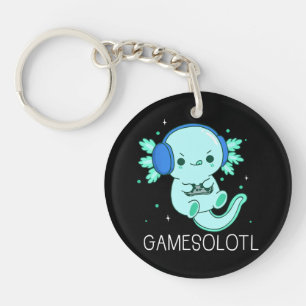 Kawaii Gamesolotl Axolotl Gamer Schlüsselanhänger