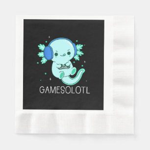 Kawaii Gamesolotl Axolotl Gamer Serviette