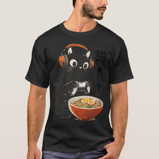 Kawaii Gaming Japanische Katze Gamer Retro Ramen T-Shirt
