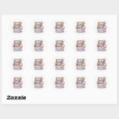 🎮🩷🩵KAWAII Gaming Rabbit ??Custom Message Runder Aufkleber (Blatt)