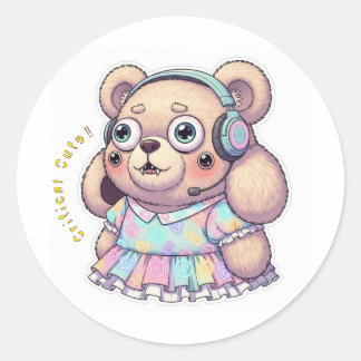 🎮🩷🩵KAWAII Gaming Rabbit ??Custom Message Runder Aufkleber