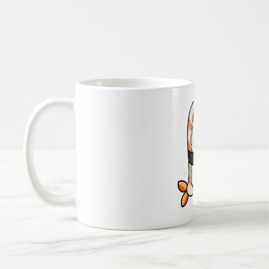 Kawaii Garnelen Sushi Kaffeetasse (Links)