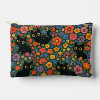 Kawaii-Gartenkunst | Süßes schwarzes Katzen-Blumen