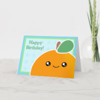 Kawaii Geburtstags-Karten-Orangen-Frucht