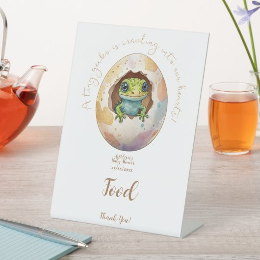 Kawaii Gecko Lizard Egg Baby Showfood Sockelschild (In Situ)