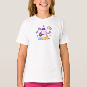 Kawaii-Geist-Mondpost – Halloween-Geist mit Salat T-Shirt