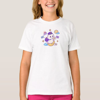 Kawaii-Geist-Mondpost – Halloween-Geist mit Salat T-Shirt