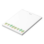 Kawaii Gepotted Cactus und Succulents Custom Notizblock (Rotiert)