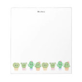 Kawaii Gepotted Cactus und Succulents Custom Notizblock (Vorderseite)