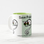 Kawaii- Gerettet POSSUMS - gefährdet - Australien Zweifarbige Tasse (Vorderseite Links)