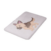 Kawaii German Shepherd Dog Badematte (Schrägansicht)