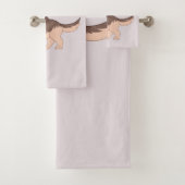 Kawaii German Shepherd Dog Badhandtuch Set (Insitu)