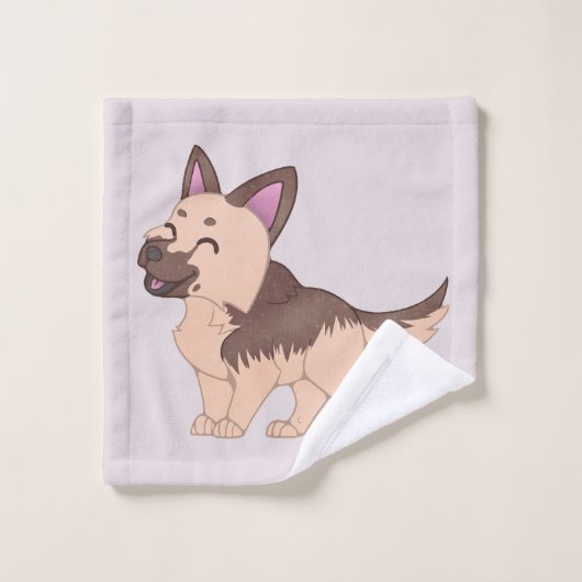 Kawaii German Shepherd Dog Badhandtuch Set (Waschlappen)