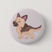 Kawaii German Shepherd Dog Button (Vorderseite)