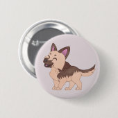 Kawaii German Shepherd Dog Button (Vorne & Hinten)