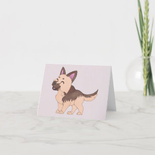 Kawaii German Shepherd Dog Dankeskarte