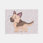 Kawaii German Shepherd Dog Fleecedecke (Vorderseite (Horizontal))