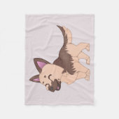Kawaii German Shepherd Dog Fleecedecke (Vorderseite)