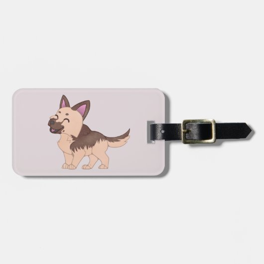 Kawaii German Shepherd Dog Gepäckanhänger (Vorderseite horizontal)