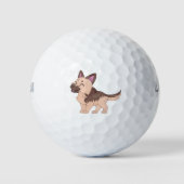 Kawaii German Shepherd Dog Golfball (Vorderseite)