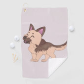Kawaii German Shepherd Dog Golfhandtuch (Insitu)