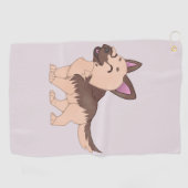 Kawaii German Shepherd Dog Golfhandtuch (Horizontal)