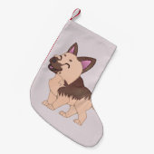 Kawaii German Shepherd Dog Kleiner Weihnachtsstrumpf (Vorderansicht (hängend))