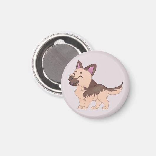 Kawaii German Shepherd Dog Magnet (Vorderseite/Rückseite)