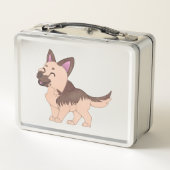 Kawaii German Shepherd Dog Metall Brotdose (Rückseite)